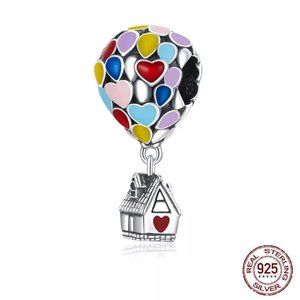 Sterling Silver Colorful Balloon House Charm or Pendant